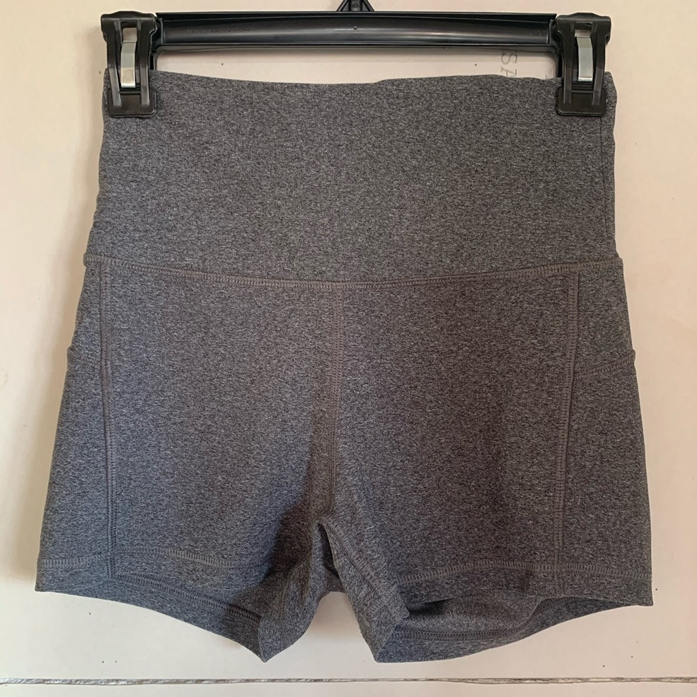 Grey Heather High Waisted Spandex Shorts